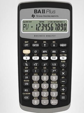 Texas Instruments BA II Plus Financial Calculator - Black and Gray